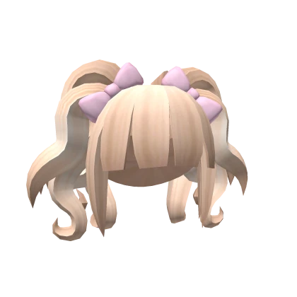 Cutesy Blonde Pink Bowed Pigtails Roblox Item Rolimon S