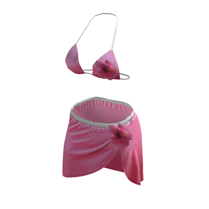Falda De Bikini De Hibisco Y K En Rosa Caliente Roblox