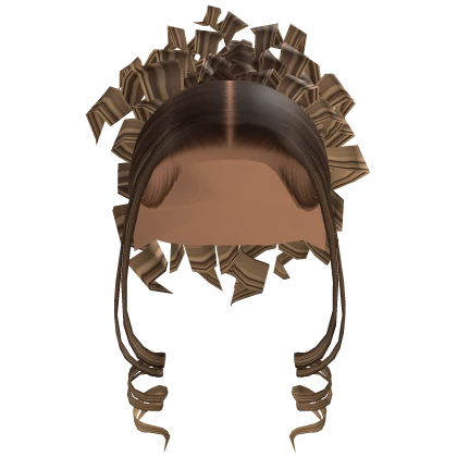 High Curly Updo In Brown Blonde Highlights Roblox Item Rolimon S