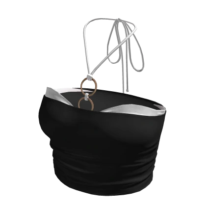 Top De Tubo De Bikini Blanco De Playa Negra Urbana De Verano Roblox