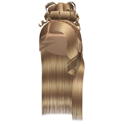 Half Up Half Down Curly Bun W Side Part In Blonde Roblox Item