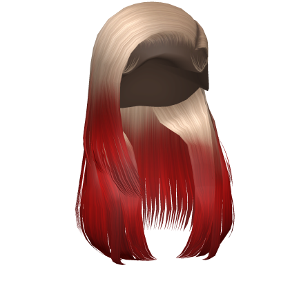 Layered Side Part In Blonde W Red Ombre Roblox