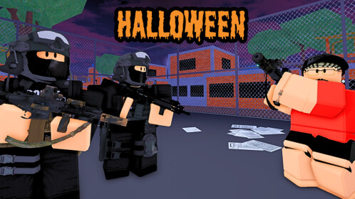 HALLOWEN Policia VS Ladrão Jogo de Tiro e RP Roblox