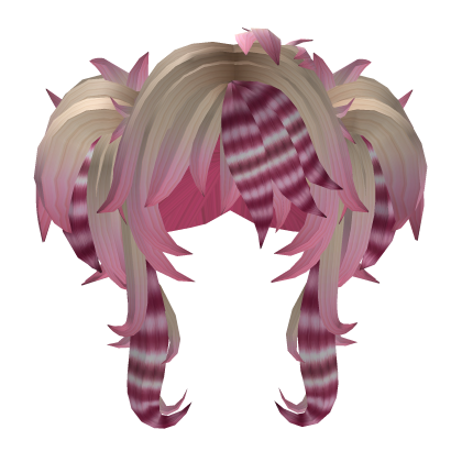 Blonde Pink Emo With Raccoon Medium Pigtails Hair Roblox