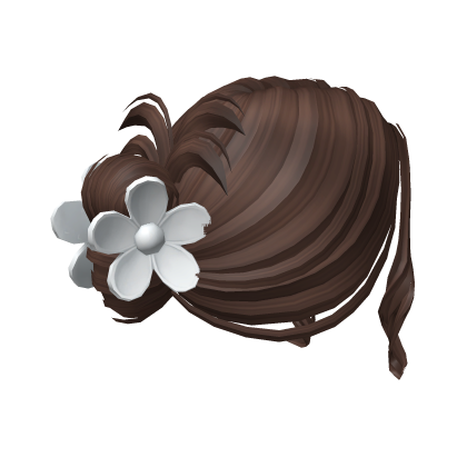 Clipped Messy Bun In Brown Roblox