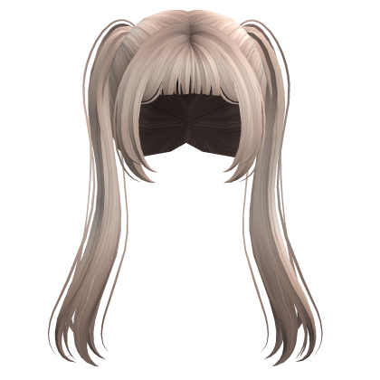 Platinum Blonde Soft Long Straight Pigtails Roblox