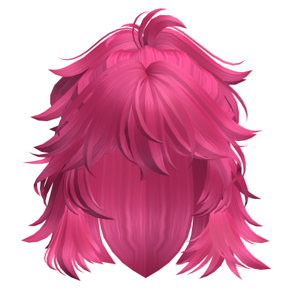 Messy Short Anime Wolfcut Ponytail Hot Pink Roblox