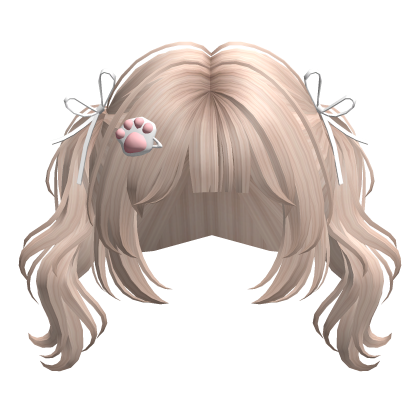 Cute Wavy Pigtails W Ribbons Platinum Blonde Roblox