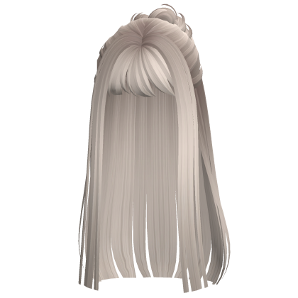 Platinum Blonde Wispy Hair Straight Half Down Bun Roblox