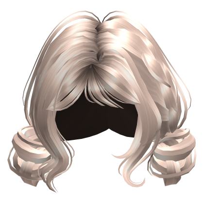 Double Messy Buns With Braid Platinum Blonde Roblox