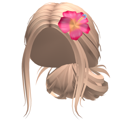 Messy Summer Preppy Bun W Hibiscus Blonde Roblox