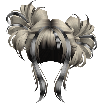 Scene Retro Messy Double Buns Black Blonde Roblox