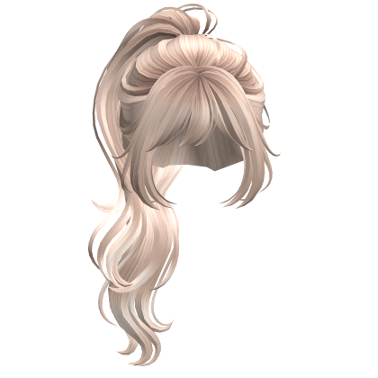 Wavy High Side Ponytail Platinum Blonde Roblox