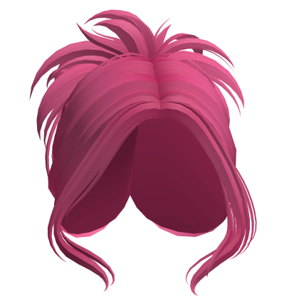 Working Overtime Messy Updo Bun Hot Pink Roblox
