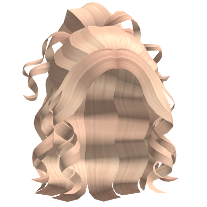 Curly Short Half Up Half Down Blonde Roblox
