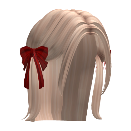Short Hair With Red Bows Blonde Roblox