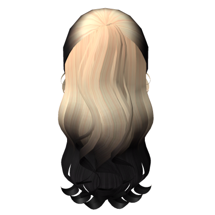 Half Up Half Down Curly Waves In Blonde To Black Roblox