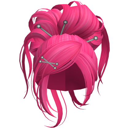Swirly Classy Messy Bun W Pins Hot Pink Roblox
