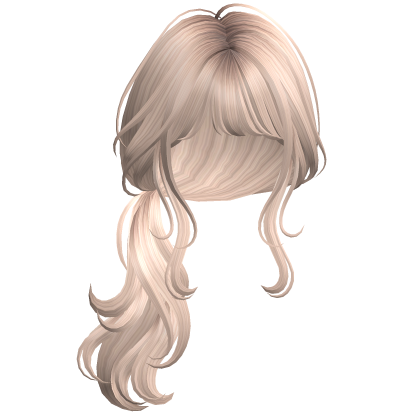 Wavy Low Ponytail Platinum Blonde Roblox
