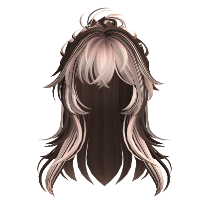 Two Tone Anime Half Up Hair Brown Blonde Roblox