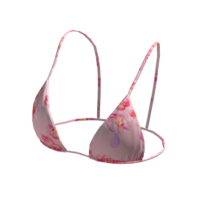 Bikini Top Pink Hawaiian Flowers String Tied Beach Roblox