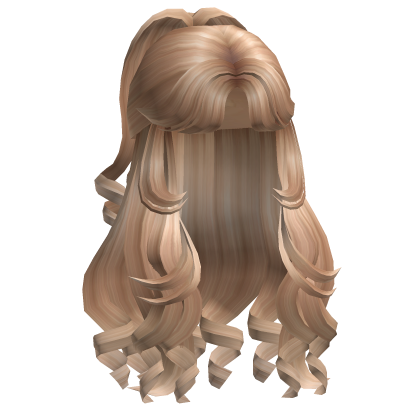 Half Up Curls Bangs Golden Blonde Roblox