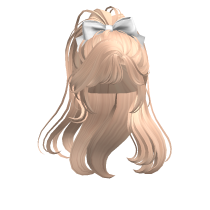 High Ponytail With Ribbon Blonde Roblox