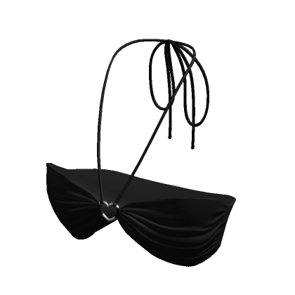 Black Halter Heart Summer Bikini Top Roblox