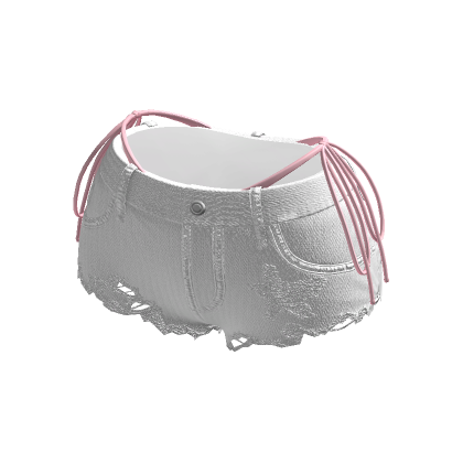 Y K Ripped White Denim Shorts W Pink Bikini Roblox