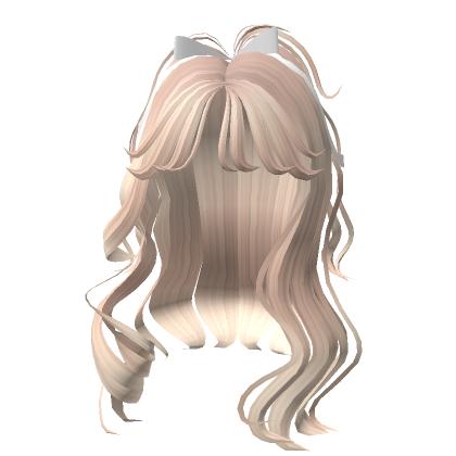 Curly Blonde Half Up Hairstyle With Bow Roblox