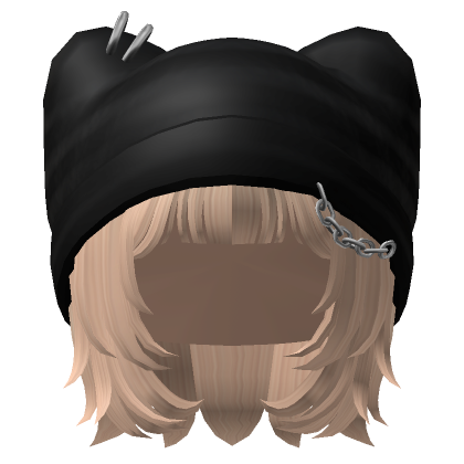 Grunge Pixie Cut Hair With Cat Beanie Blonde Roblox