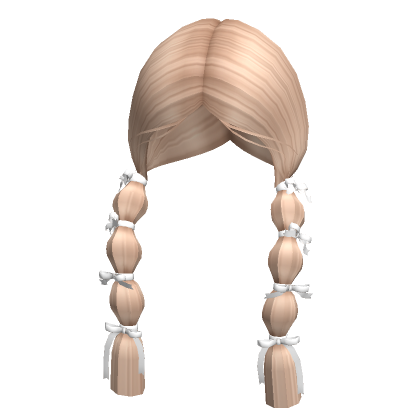 Soft Bubble Braids W White Ribbons Blonde Roblox