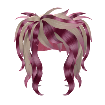 Blonde Pink Emo With Raccoon Long Pigtails Hair Roblox
