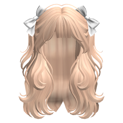 Wavy Half Up Pigtails With Ribbons Blonde Roblox