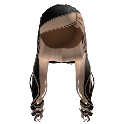 Black Side Part W Curls In Blonde Skunk Stripe Roblox