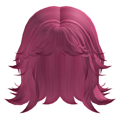 Short Layered Messy Wolfcut Hot Pink Roblox