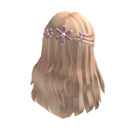 Preppy Braided Blonde Hair W Pink Flower Clip Roblox
