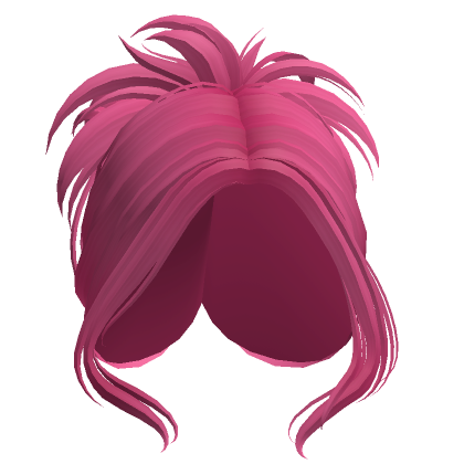 Working Overtime Messy Updo Bun Hot Pink Roblox