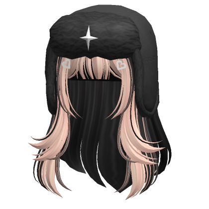 Two Tone Layered Hair W Black Ushanka In Blonde Roblox