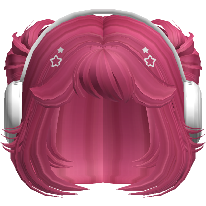 Cute Mini Buns W Y2K Star Headphones Hot Pink Roblox