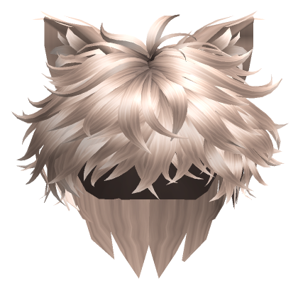 Messy Fluffy Hair W Cat Ears In Platinum Blonde Roblox