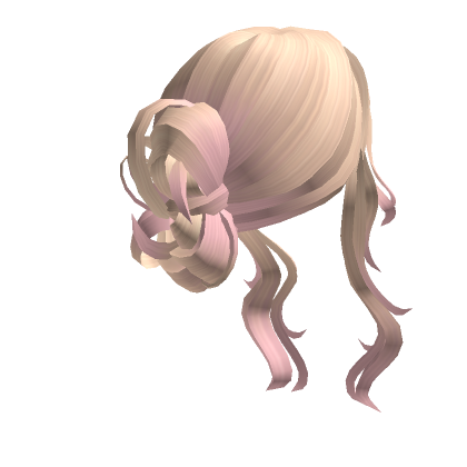 Fluffy Messy Bun Lush Wavy Bangs Blonde To Pink Roblox