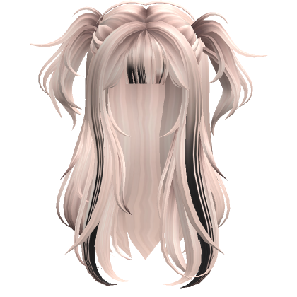 Messy Pigtails Wolfcut Black Blonde Roblox