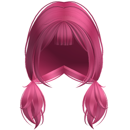 Messy Low Pigtails W Bangs Hot Pink Roblox