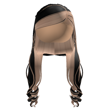 Black Side Part W Curls In Blonde Skunk Stripe Roblox