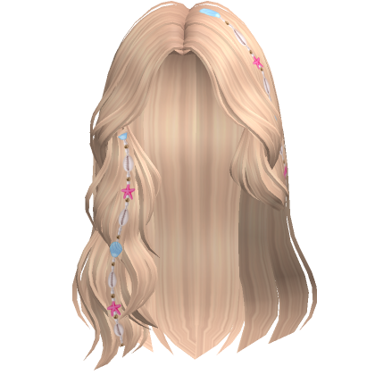 Beach Swept Wavy Hair W Shell Charms Blonde Roblox