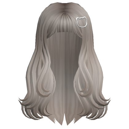 Ash Blonde Wavy Hair With Cat Hairclip Roblox