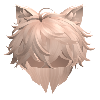 Messy Anime Hair W Cat Ears In Blonde Roblox