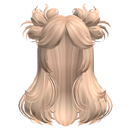 Blonde Fluffy Hair With Messy Space Buns Roblox