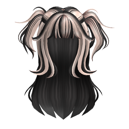 Two Tone Cute Half Up Pigtails Black Blonde Roblox